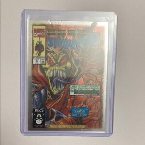 Marvel Spider-Man Comic Card - Red and Gold